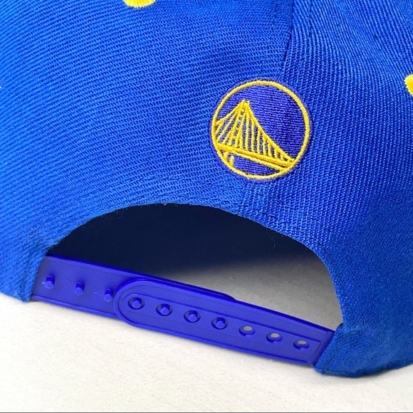 Ultra Game Men’s NBA Golden State Warriors Adjustable Basketball Hat Blue New - Picture 6 of 14